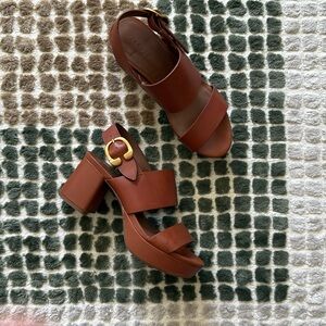 Aerosoles Camera Platform Block Heel | Cognac color